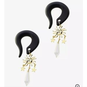 NWT Morbid Metals Black Taper w/ Dangle Charm size 00G